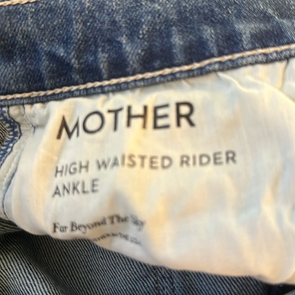 MOTHER Distressed High Waisted Rider Ankle Superior 27 Medium Wash - Picture 2 of 5